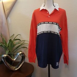 Pink Victoria's Secret red, white and blue top
